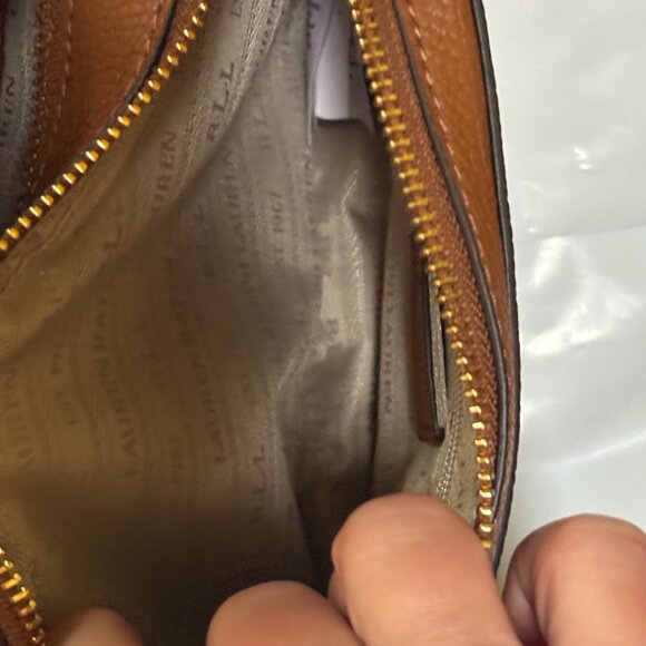 $258 Polo Ralph Lauren Cute Elegant Hayes CAMERA Brown Small RLL BAG - Picture 6 of 11